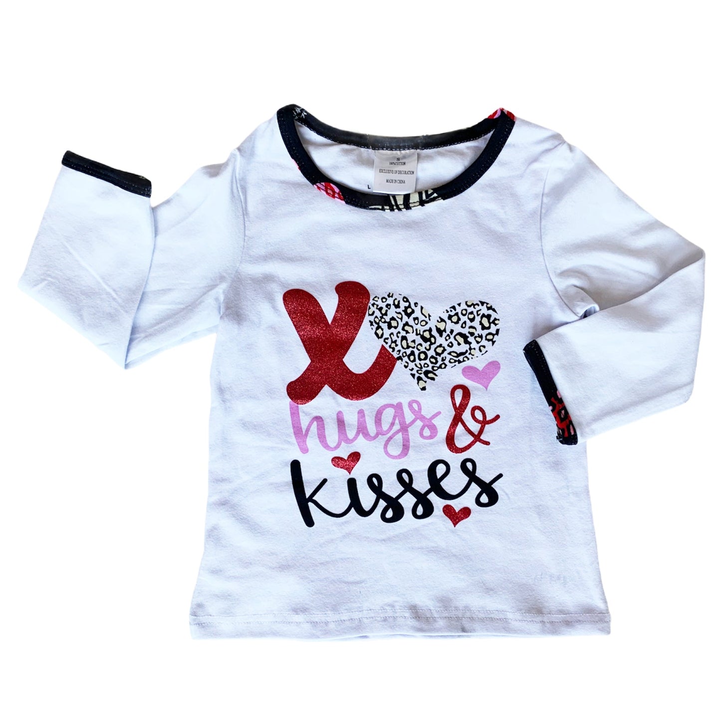 AL Limited Girls Valentine's Day Long Sleeve Shirt & Hearts Skirt Set