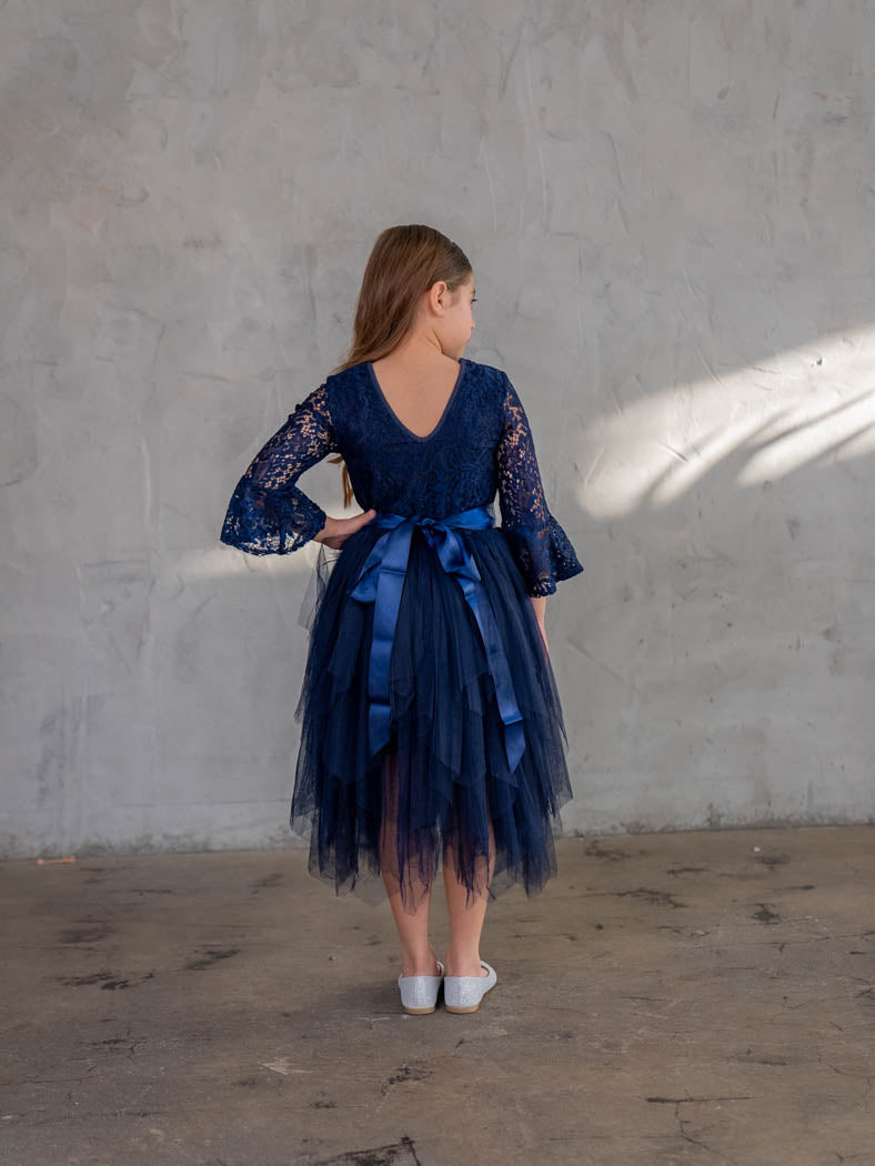 Calla Collection D-708 boutique dress tailored perfectly for winter weddings, holiday galas, and child pageants