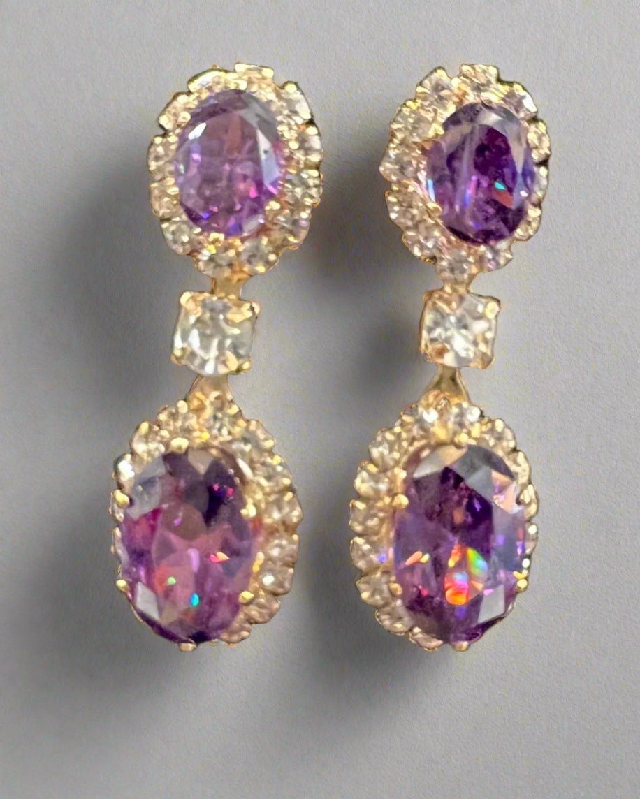 Calla Collection Earrings TR-10831 Sophisticated Cubic Zirconia CZ Dangle Earrings