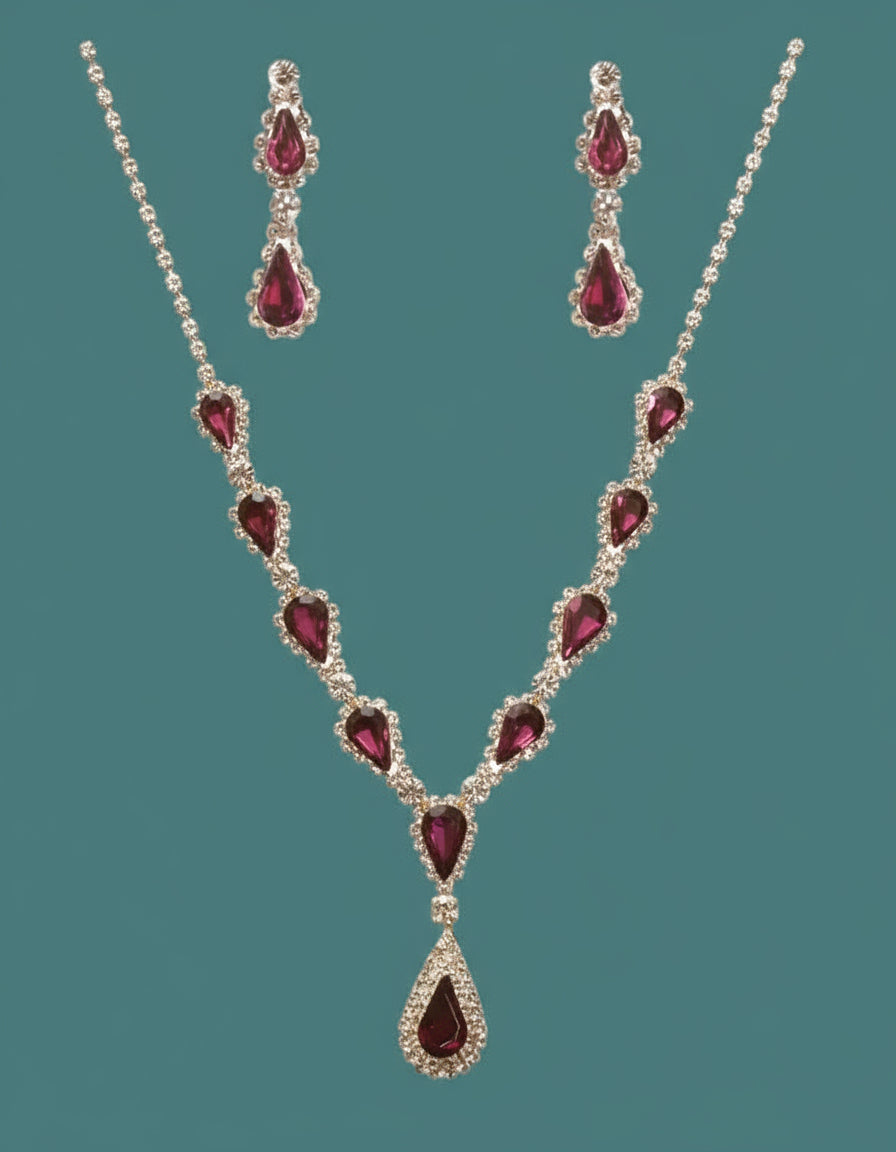 Calla Collection TR-20679 Affordable Bling Rhinestone Necklace & Earring Set