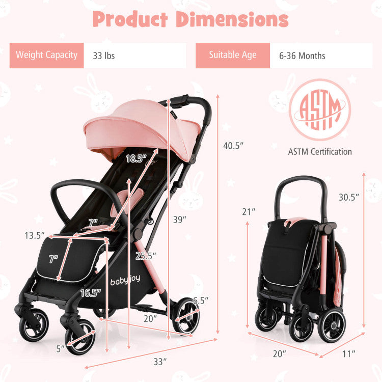 Baby Joy One-Hand Folding Portable Lightweight