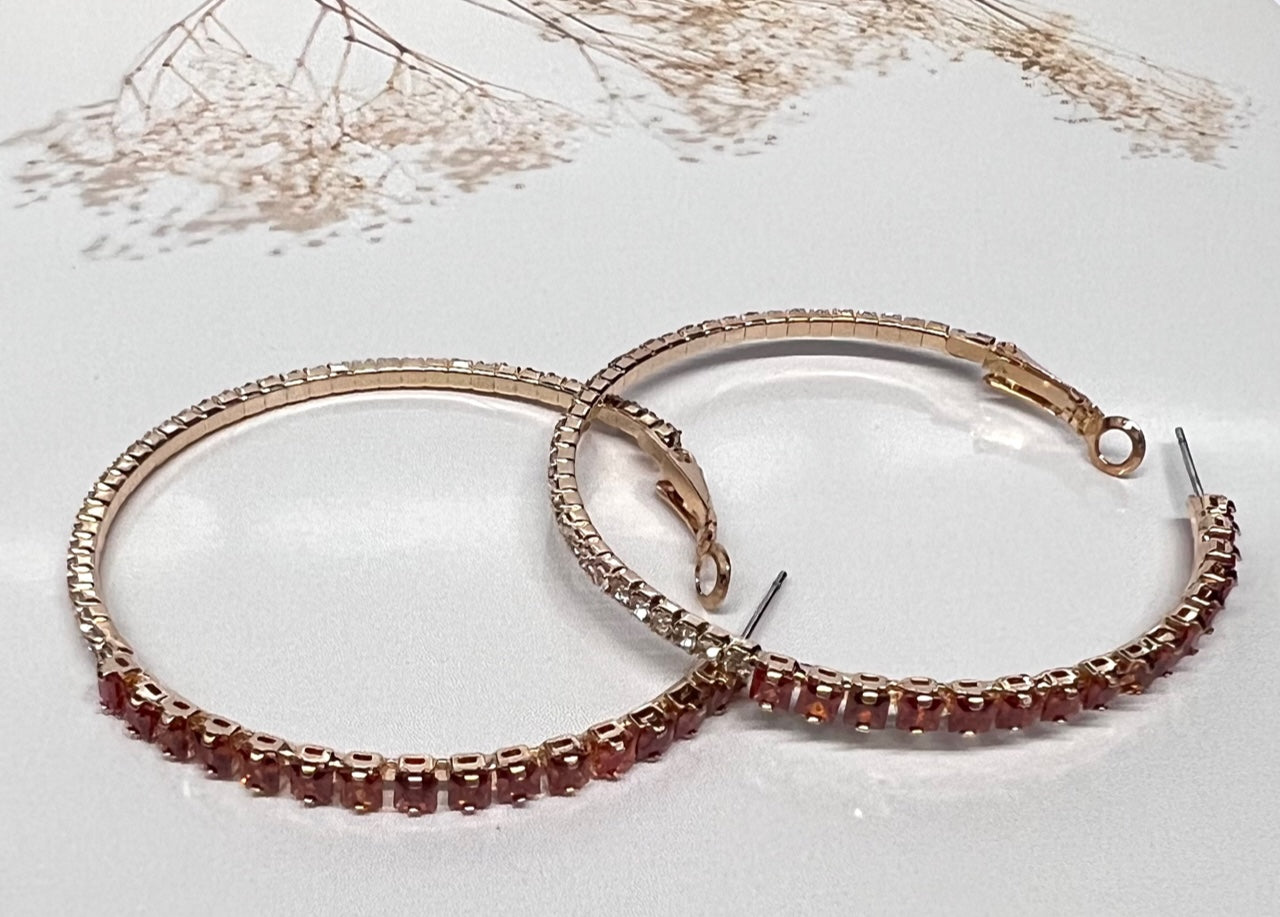 Calla Collection elegant red fashionista hook earrings with sleek design and shiny finish.