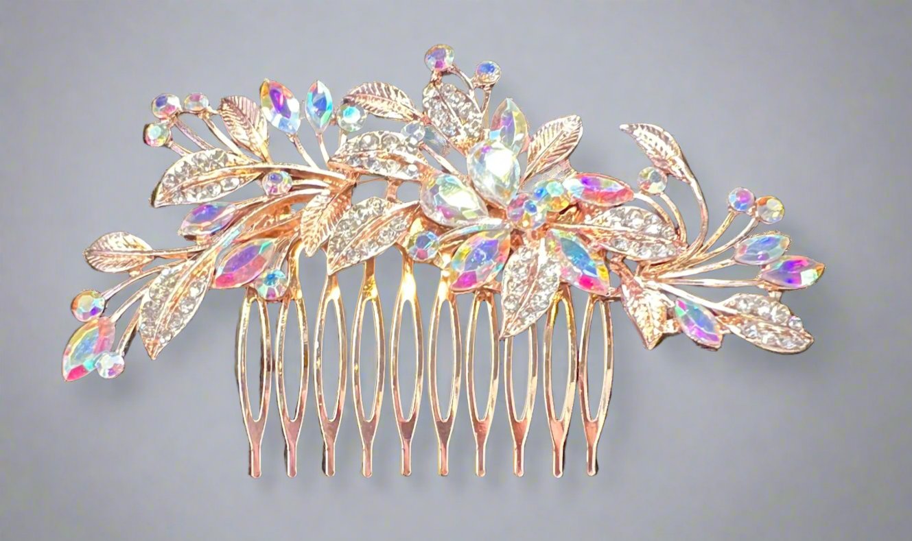 Calla Collection Hair Comb TR-0832 Luxurious Effortless Beauty Rhinestone Hair Comb