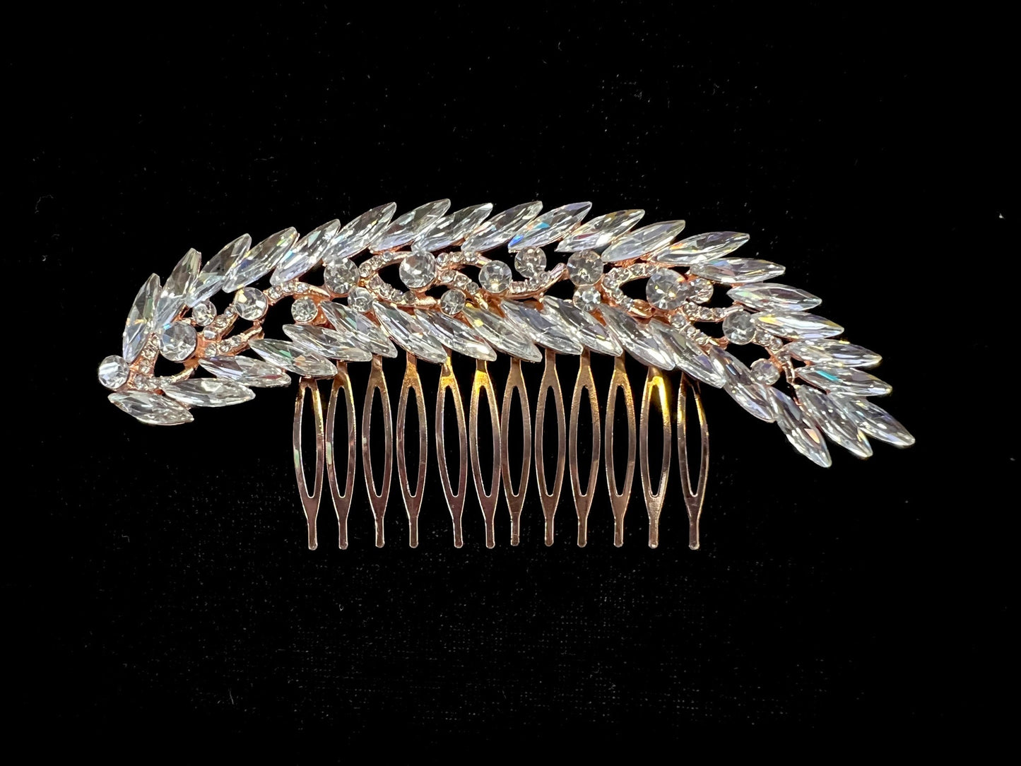 Calla Collection Hair Comb TR-40999 Handcrafted Luxury Cubic Zirconia CZ Hair Comb