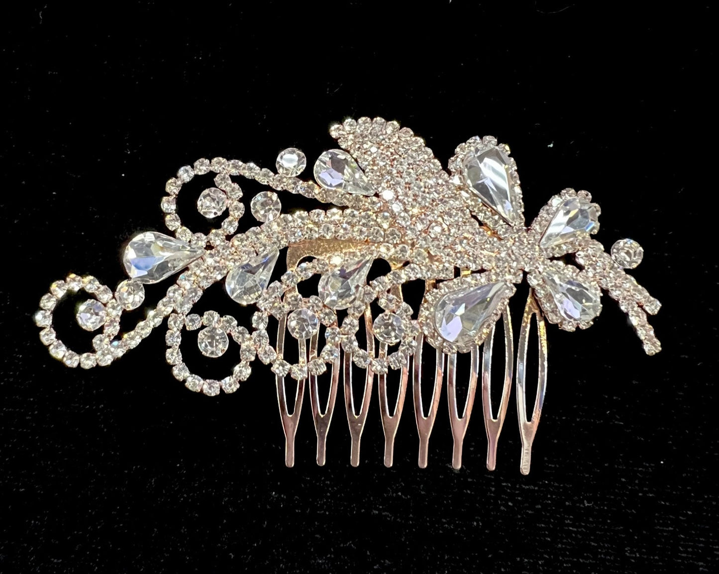 Calla Collection Hair Comb TR-40747 Durable Stylish Rhinestone Hair Comb