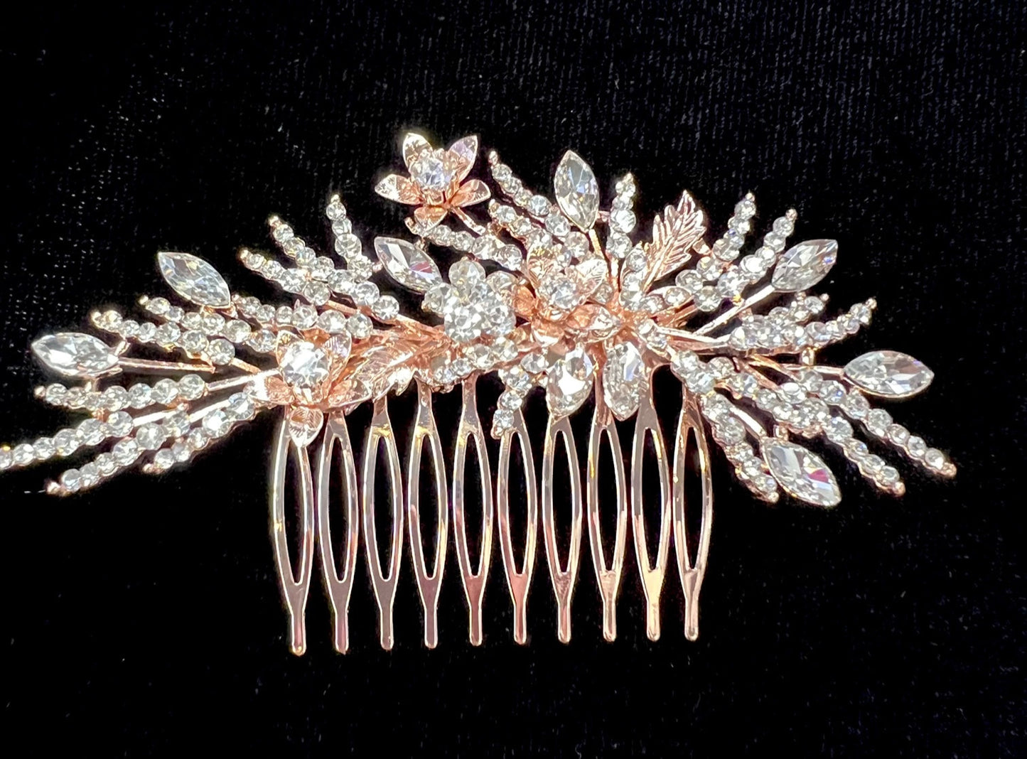 Calla Collection Hair Comb TR-0845 Elegant Luxury Rhinestone Hair Comb