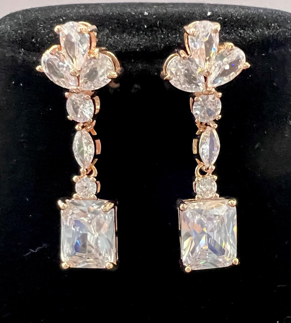 Calla Collection Earrings TR-11071 Stunning Cubic Zirconia CZ Dangle Earrings
