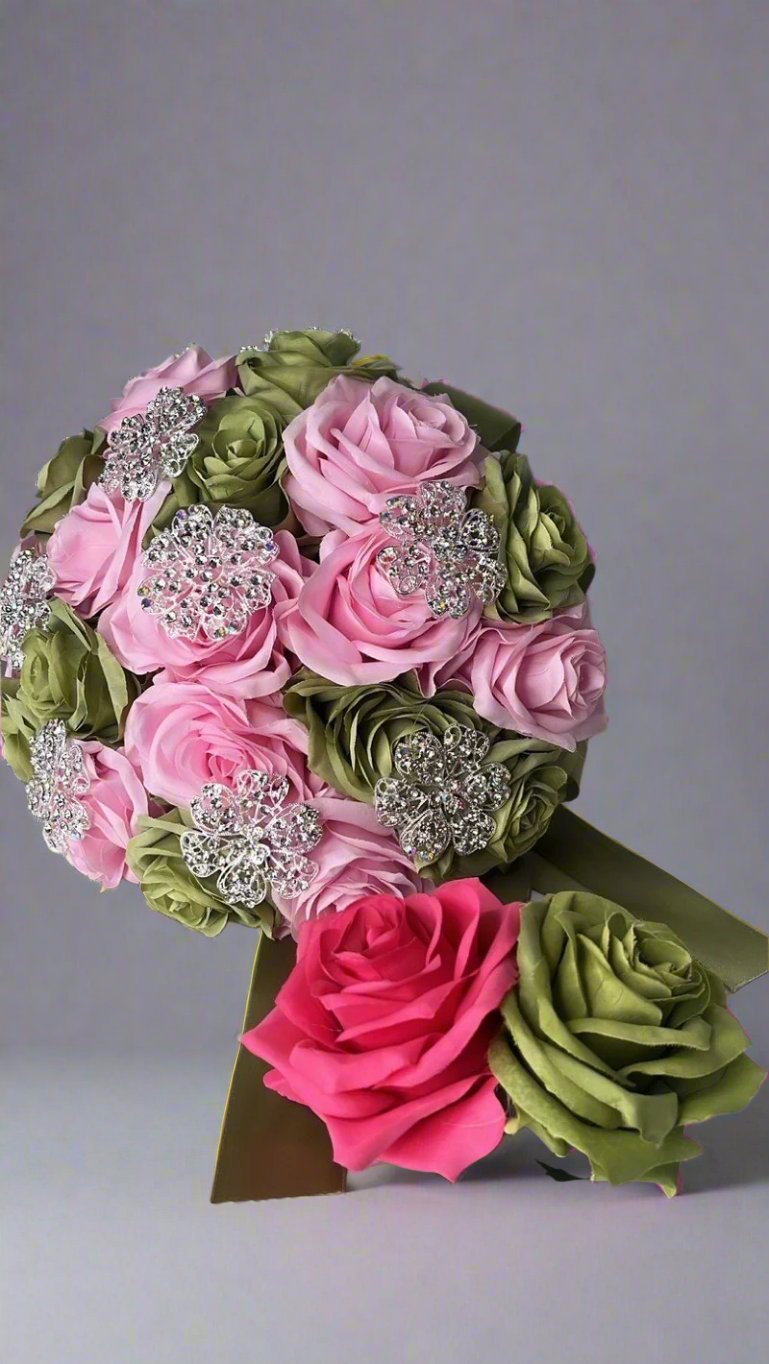 High impact spherical design of the Calla Collection ROUND BOUQUET 2 tailored for traditional milestone events.