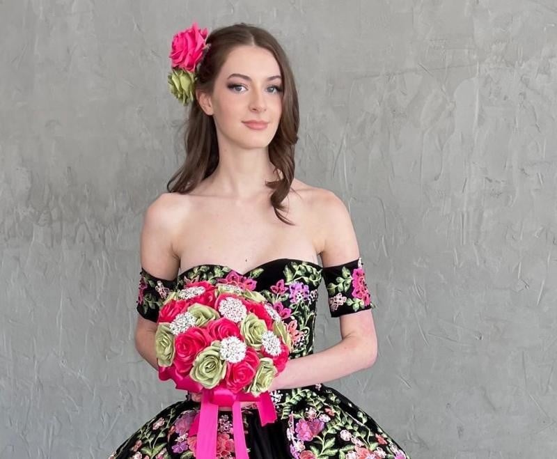 Multi color fabric blossom configuration highlighting the premium expanded color selection of Calla Collection ROUND BOUQUET 2.