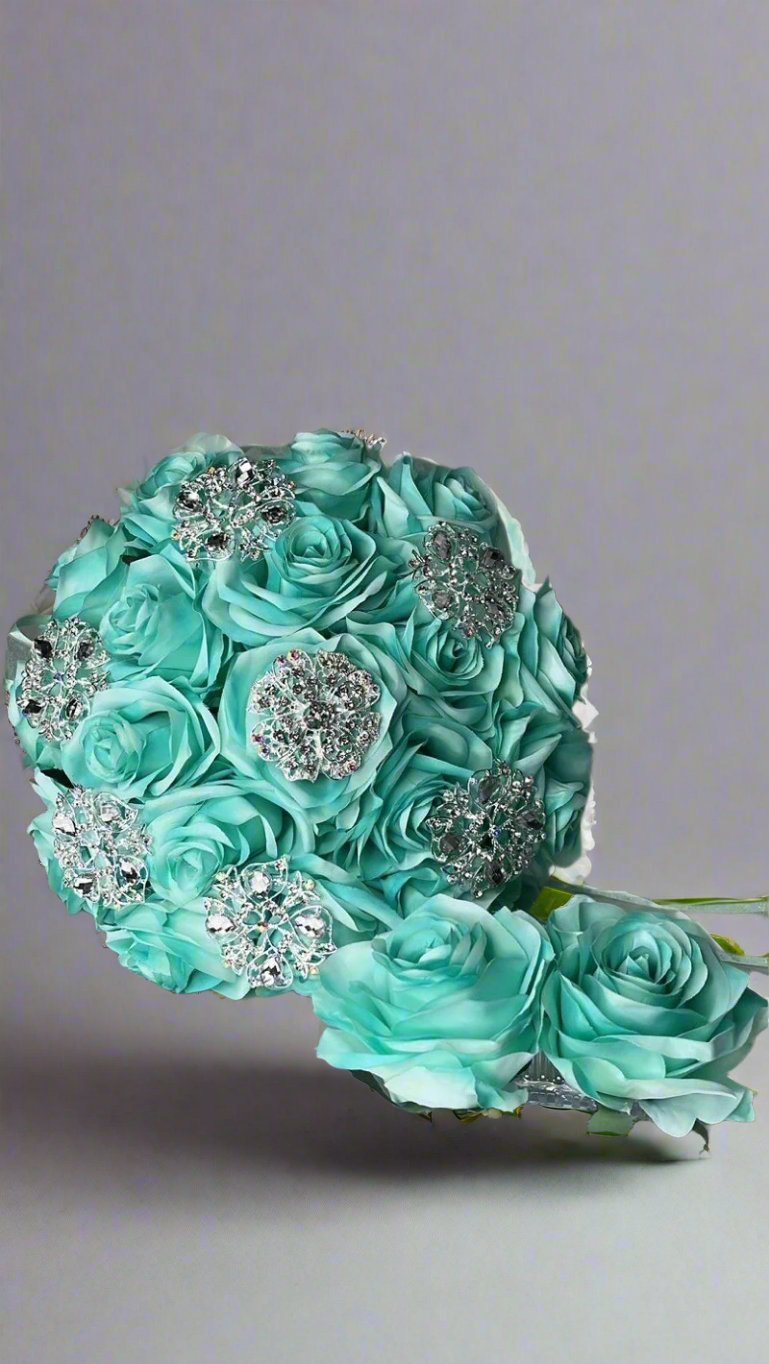 Calla Collection ROUND BOUQUET 2 court of honor keepsake illustrating a durable non slip wrapped handle.