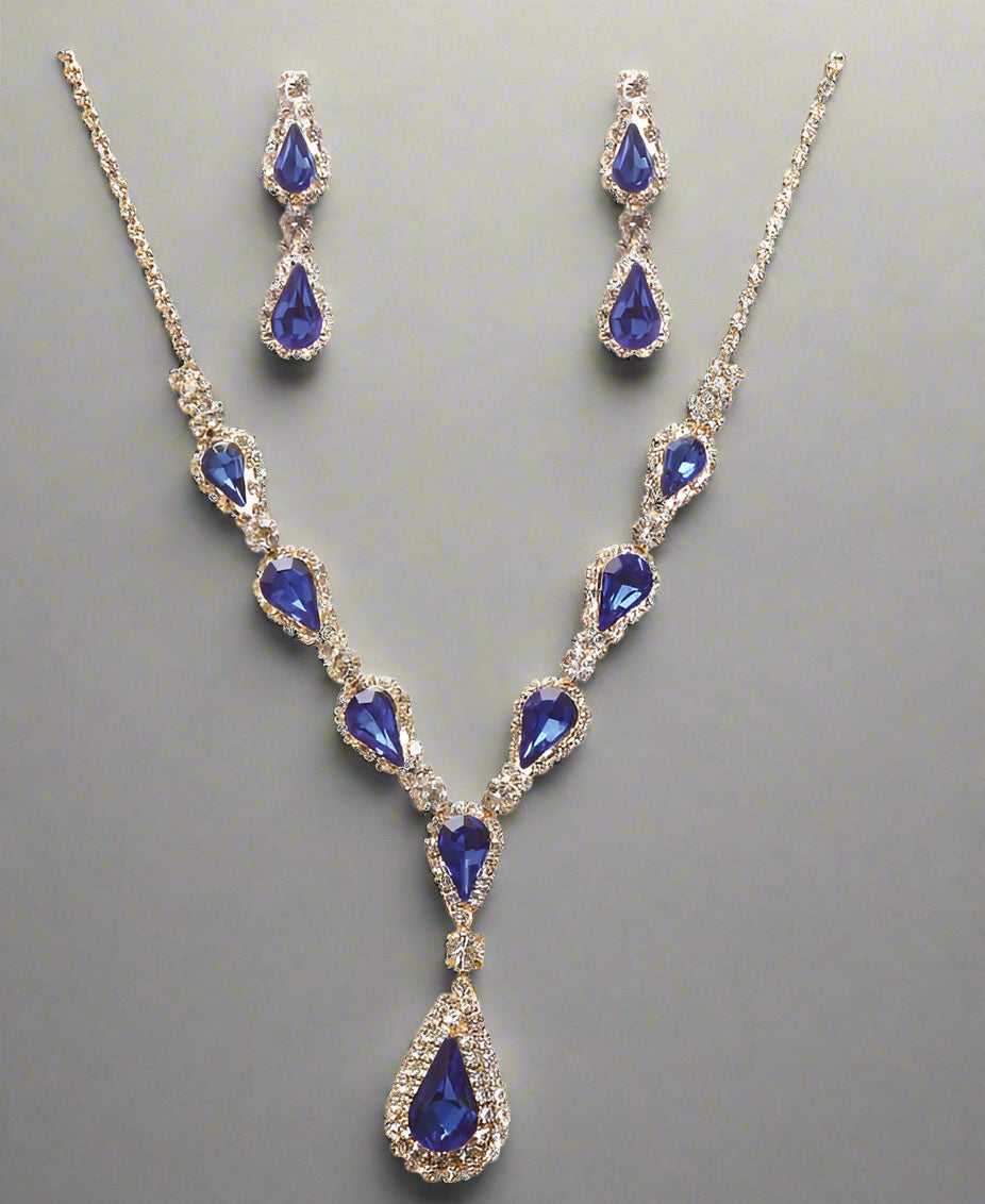 Calla Collection TR-20679 Affordable Bling Rhinestone Necklace & Earring Set