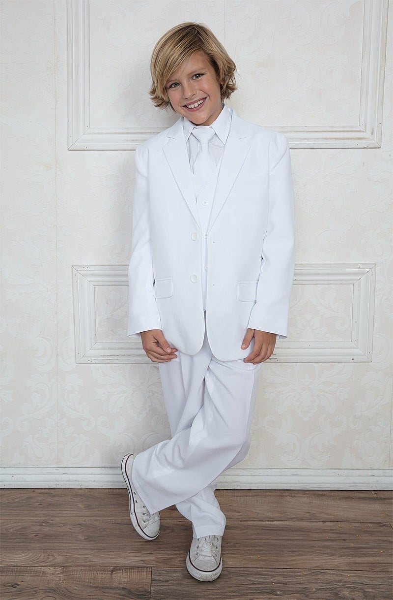 Tailored formal trousers featuring crisp fabric creases and finished edge hems on the Calla Collection S-5003 suit.
