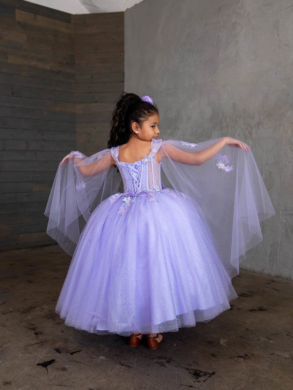 Breathtaking wide-sweeping floor-length ball gown skirt layout dropping into a high-volume princess silhouette on SCK-308.