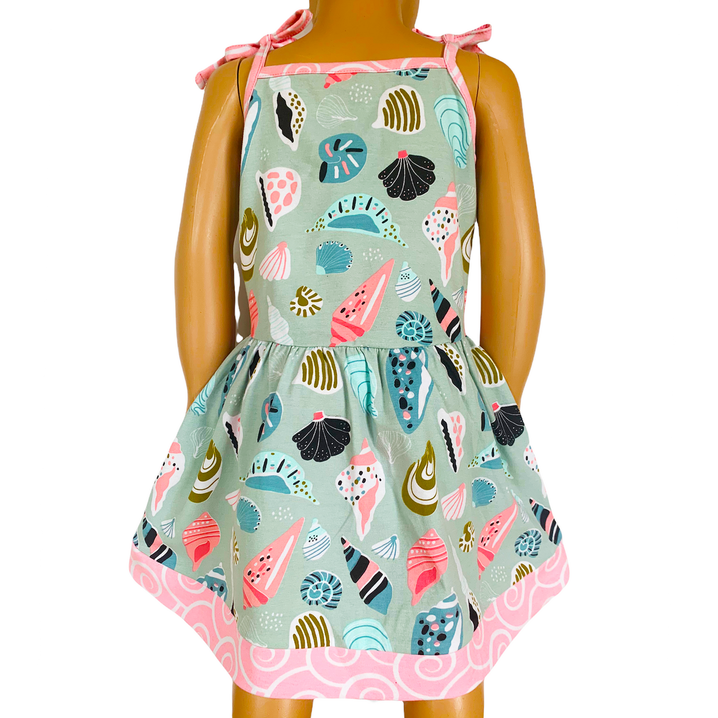 AnnLoren Little & Big Girls Seashells Spaghetti Straps Cotton Knit Summer Beach Dress