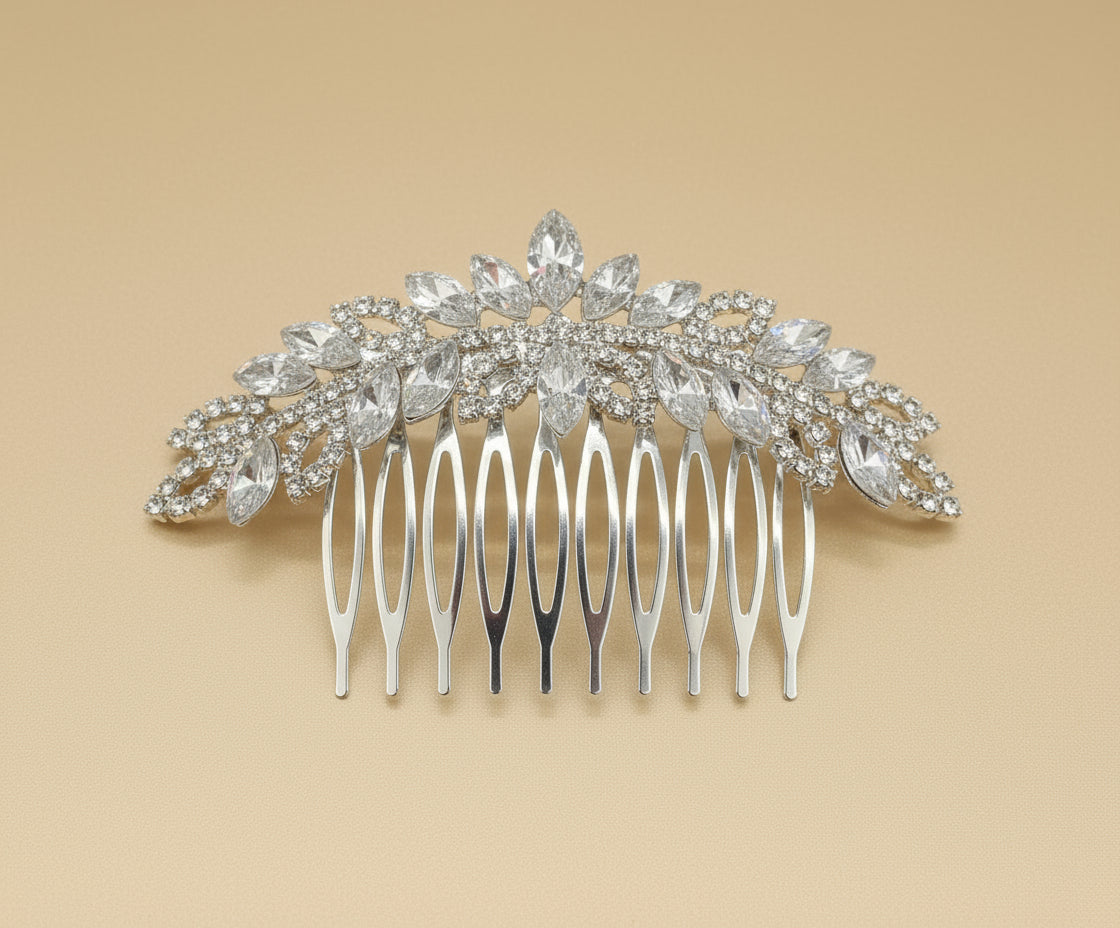 Calla Collection Hair Comb TR-41144 Luxurious Timeless Rhinestone Hair Comb