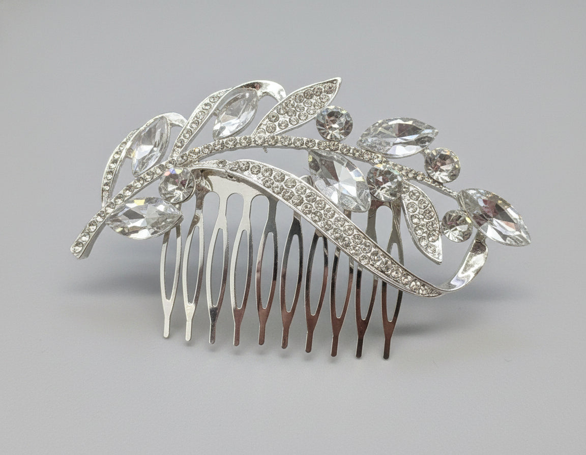 Calla Collection Hair Comb TR-40962 Sophisticated Intricate Rhinestone Hair Comb
