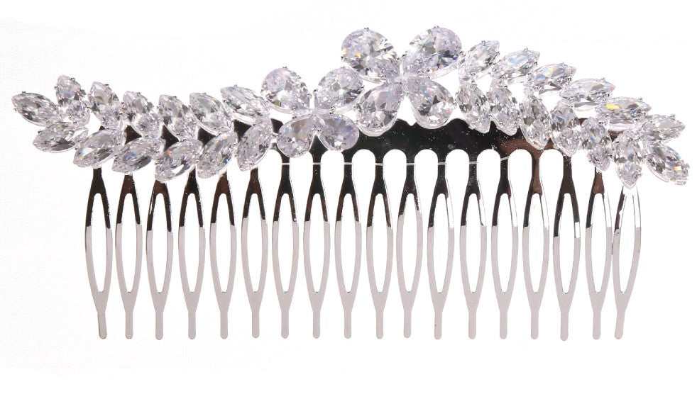 Calla Collection Hair Comb TR-41277 Glamorous Statement Cubic Zirconia CZ Hair Comb
