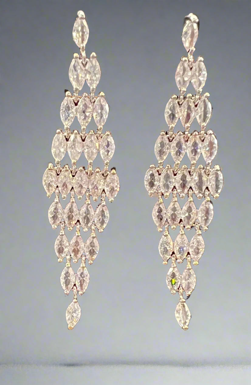 Calla Collection Earrings TR-11083 Exquisite Cubic Zirconia CZ Dangle Earrings