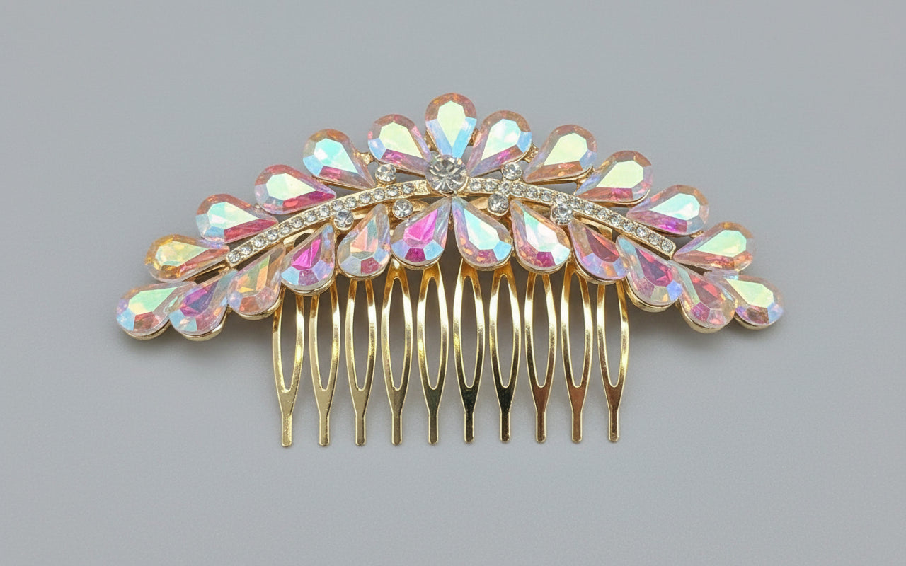 Calla Collection Hair Comb TR-41140 Elegant Special Occasion Rhinestone Hair Comb