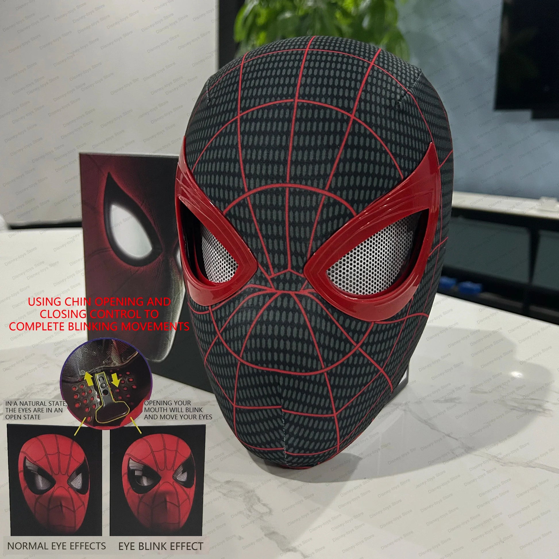 Spiderman Mask Blinking Eye with Chin Control Toy Mommies Best Mall