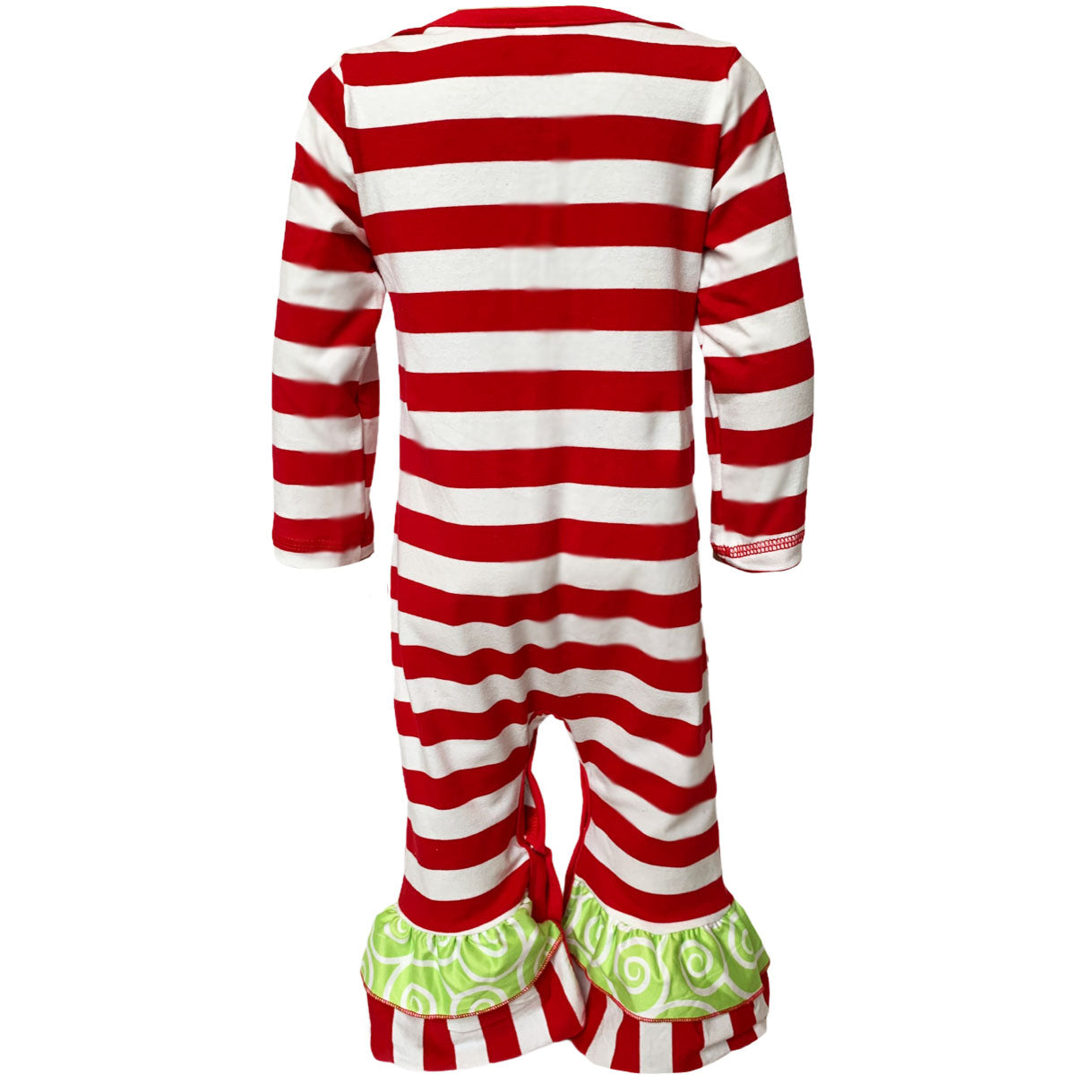 AnnLoren Baby Toddler Girls Boutique Christmas Reindeer Red Striped Romper