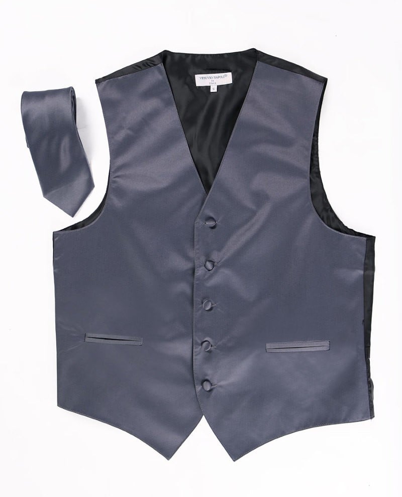 Calla Collection VS-1010 MEN formal adult dress vest paired with a matching coordinates necktie