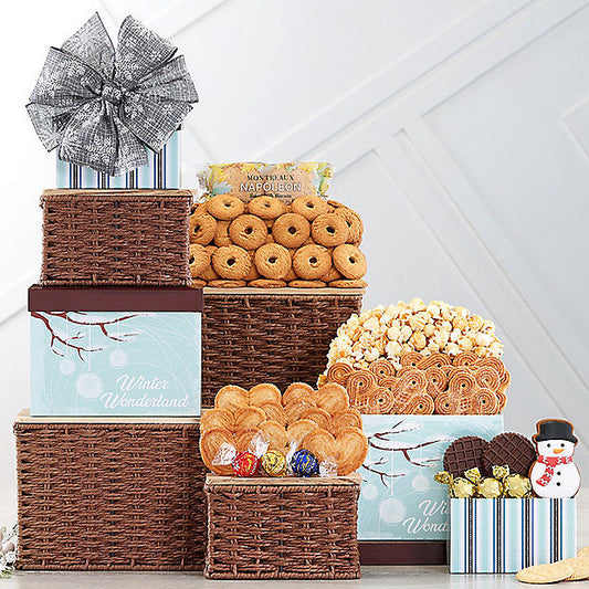Frosted Elegance: Holiday Treats Tower