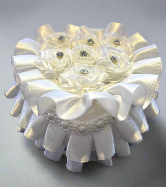 Calla Collection WP-1006 bridal accessory featuring elegant white floral embellishments for wedding attire.