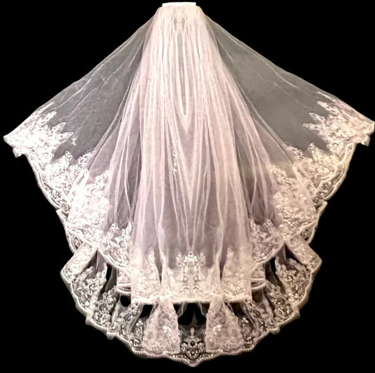 Calla Collection WV-317 kids formal sheer tulle dress veil cape