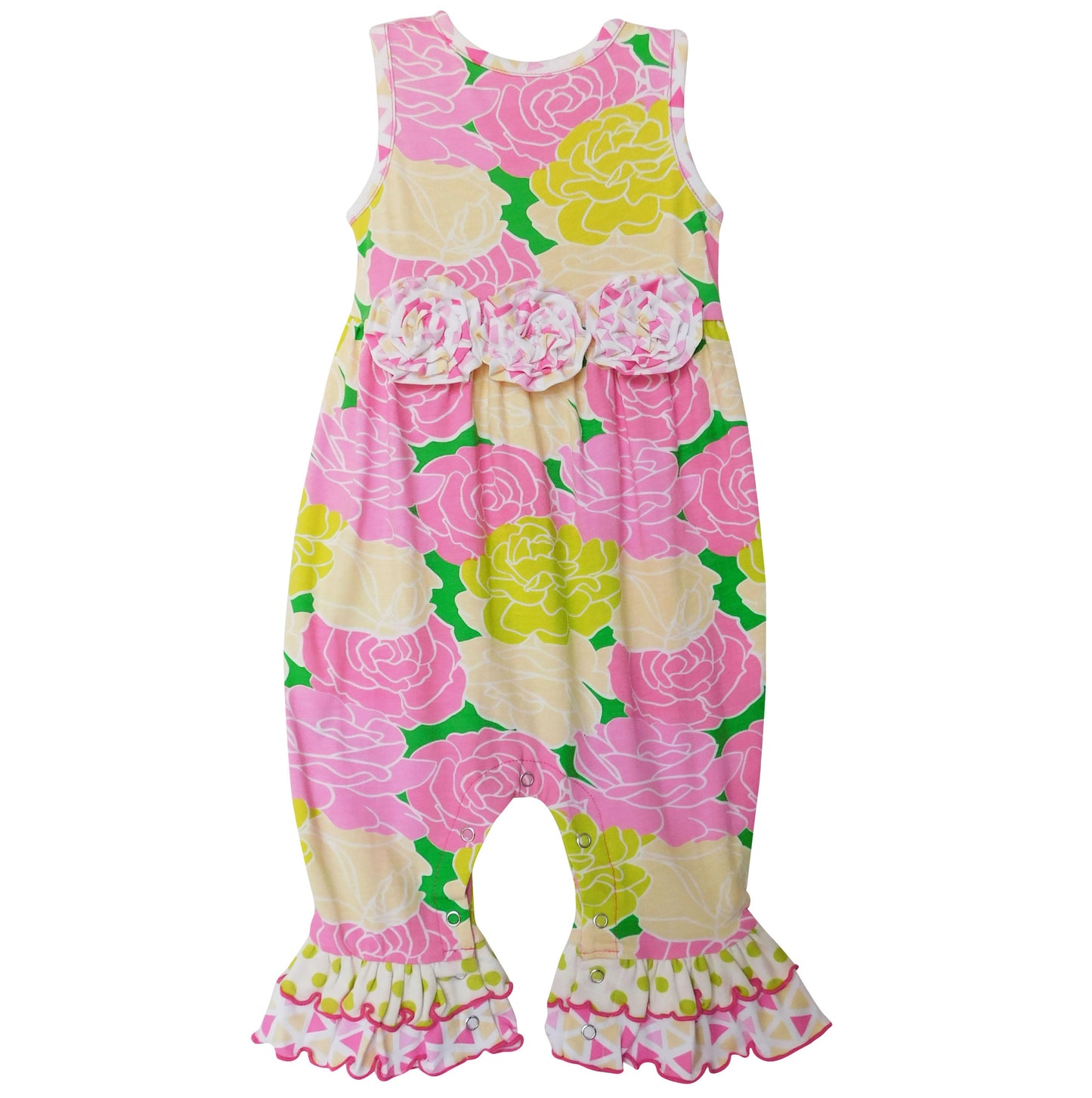 AnnLoren Boutique Spring Easter Floral Baby Girls Ruffle Romper