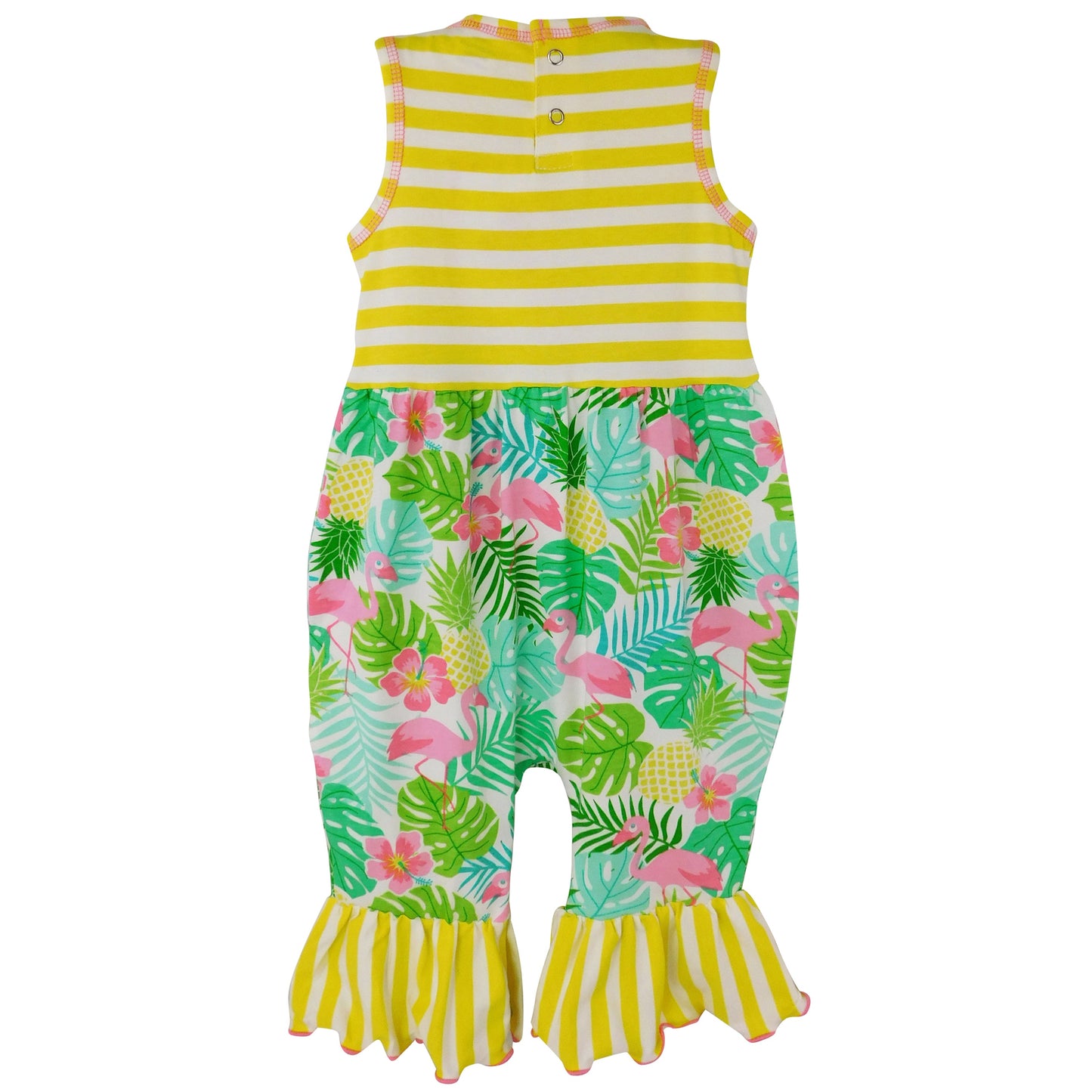 AnnLoren Boutique Baby Girls' Romper Tropical Flamingo Onesie Toddler Jumpsuit