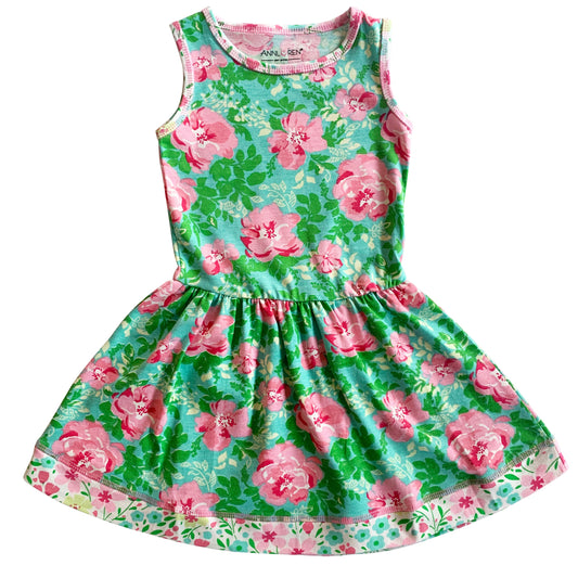 AnnLoren Little & Big Girls Spring Summer Floral Roses Sleeveless Dress Boutique Clothing