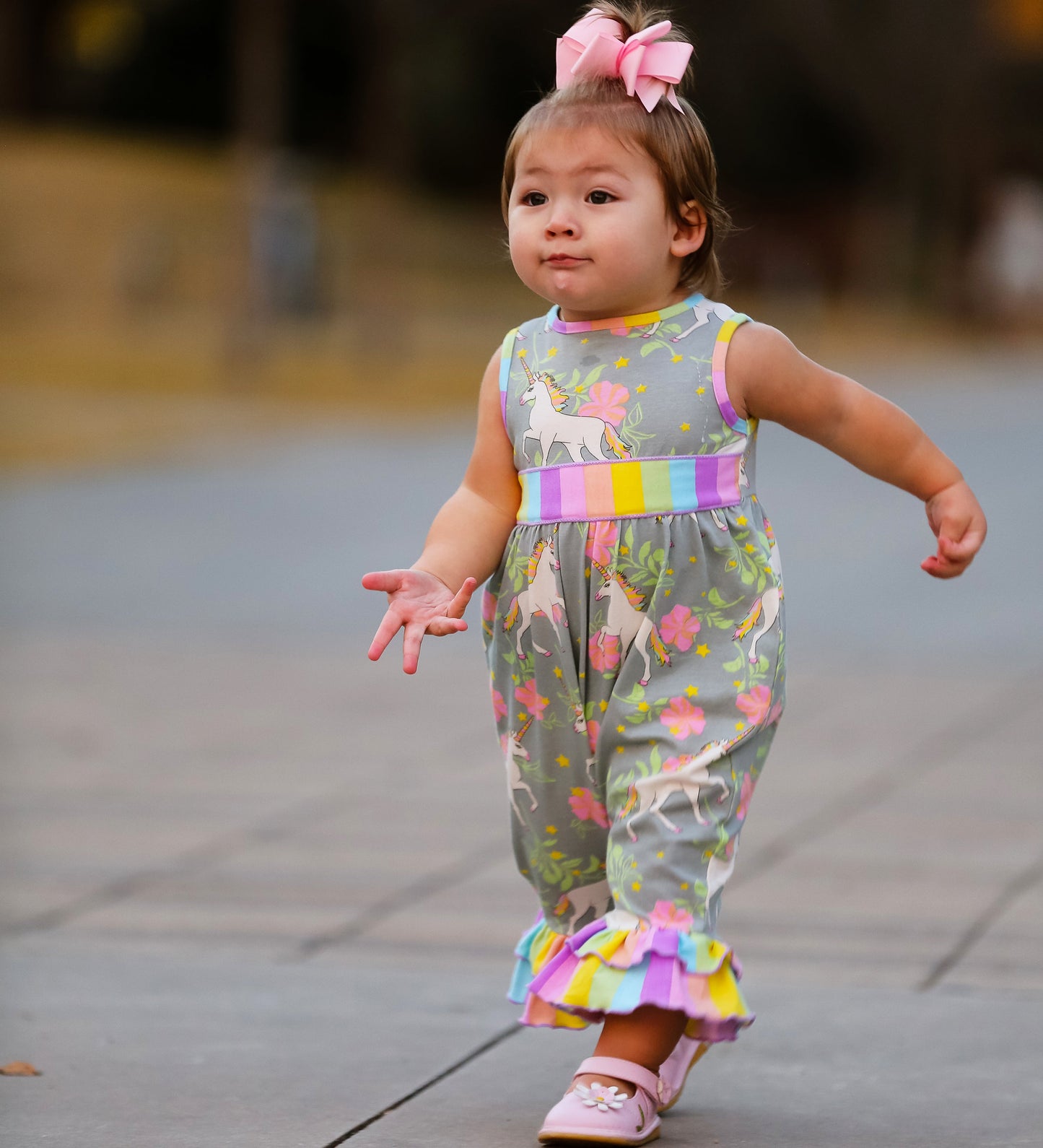 AnnLoren Boutique Baby Girls' Romper Unicorn & Rainbow Onesie Toddler Jumpsuit