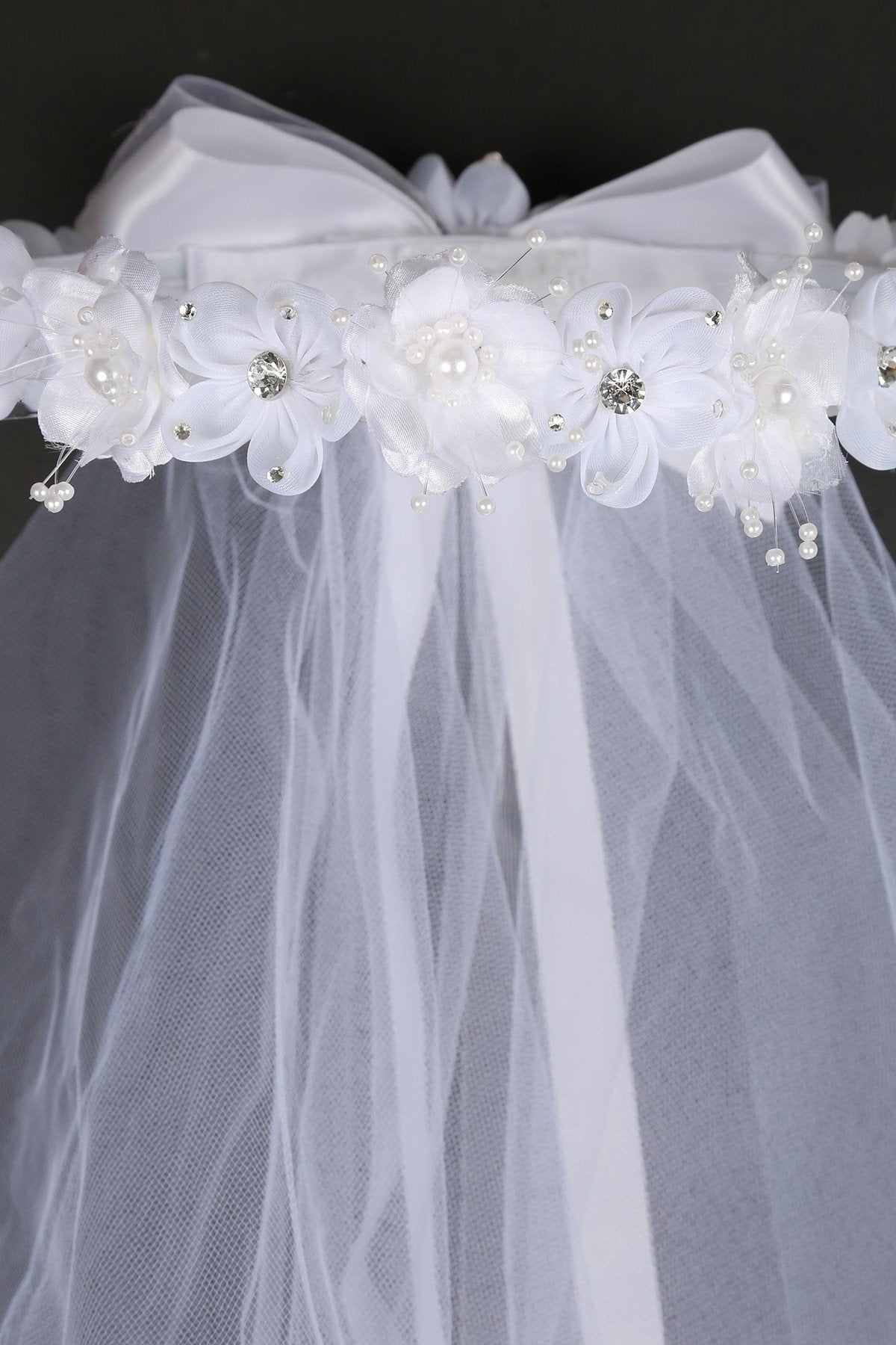 Accessories - Gem Pearl Flower Crown Veil