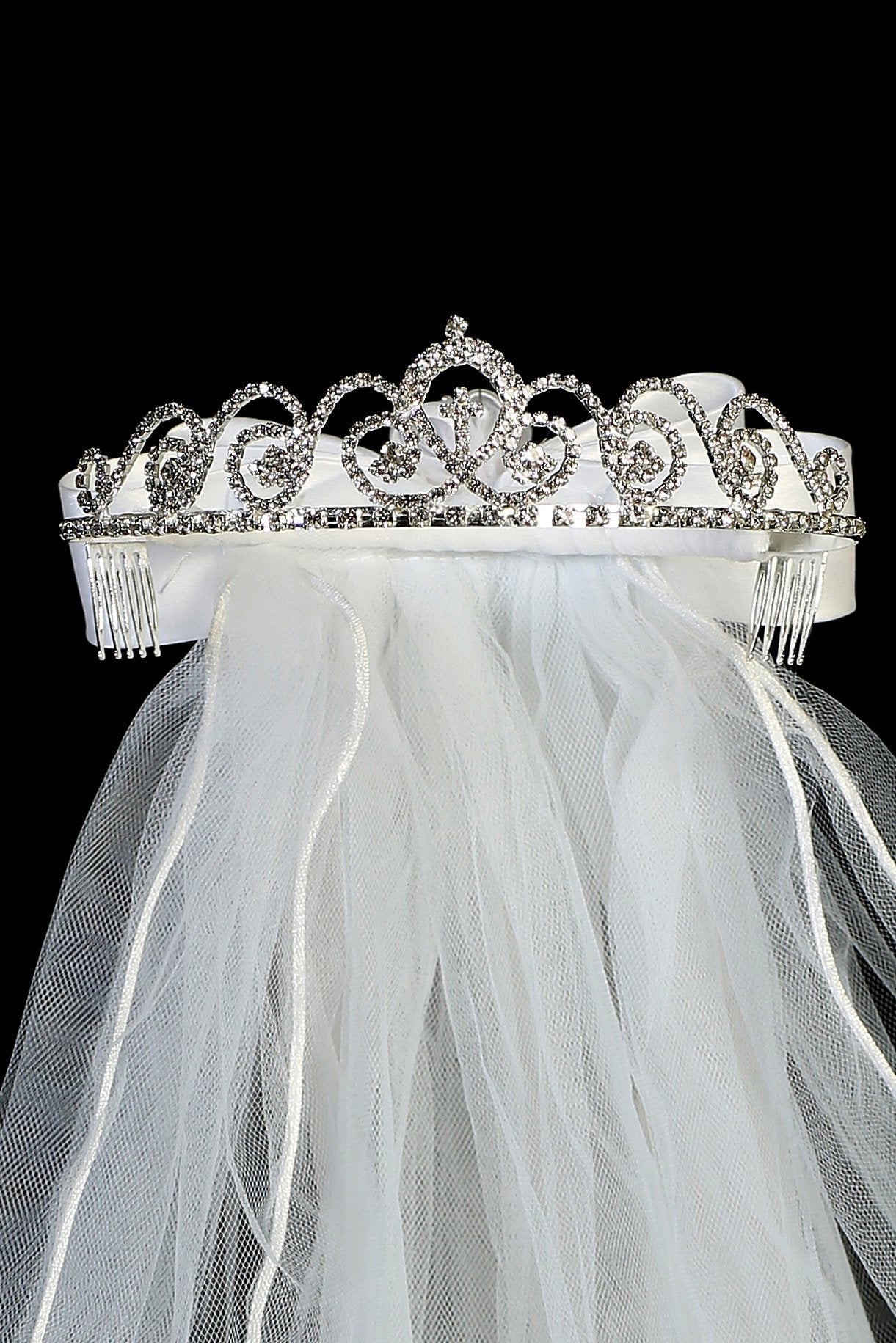 Accessories - Swirl Cross Crown Veil