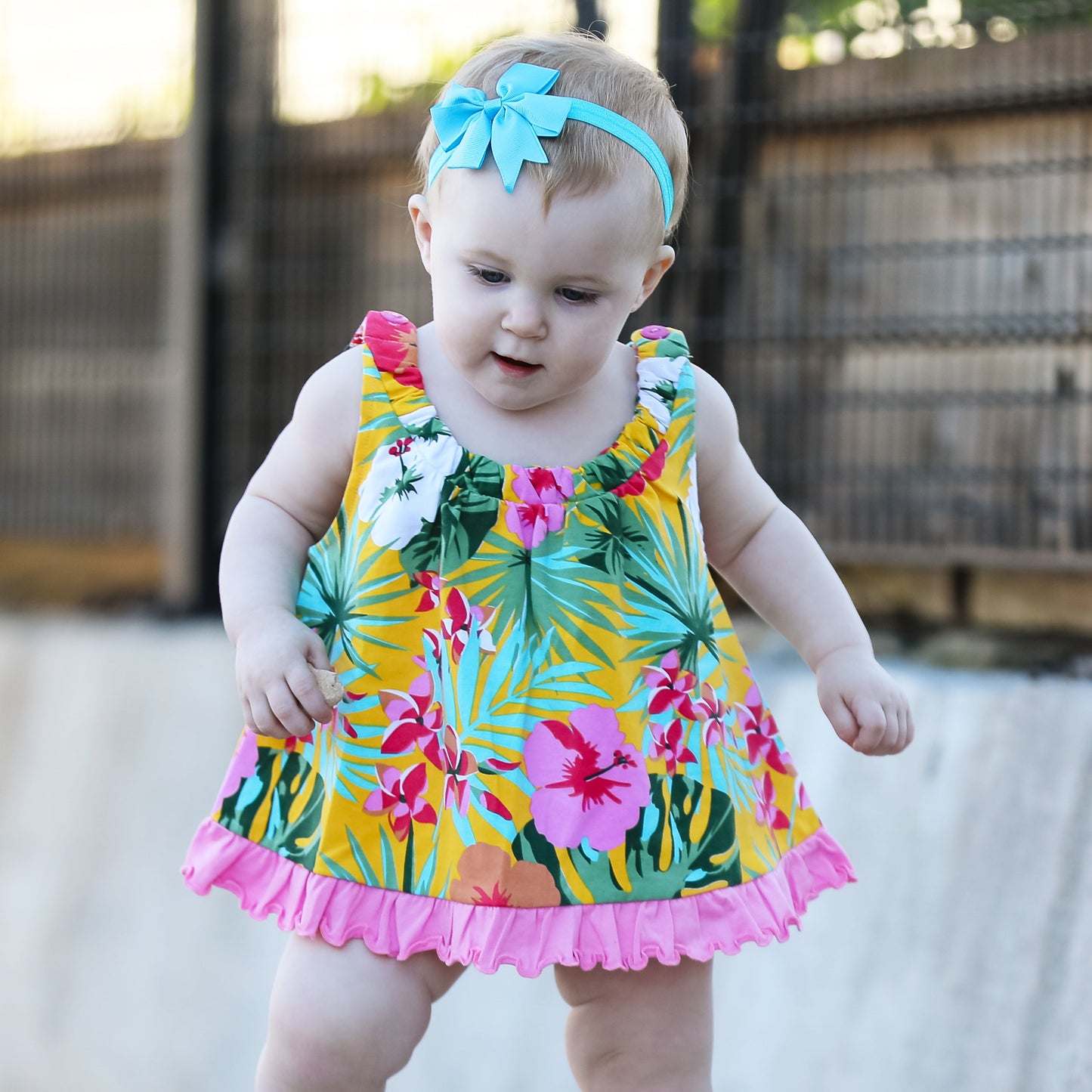 AnnLoren Baby Girls Tropical Hawaiian Swing Tank Top