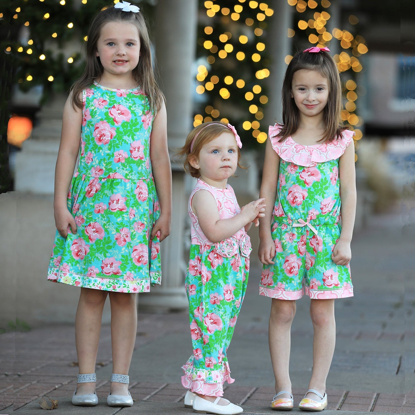 AnnLoren Little & Big Girls Spring Summer Floral Roses Sleeveless Dress Boutique Clothing