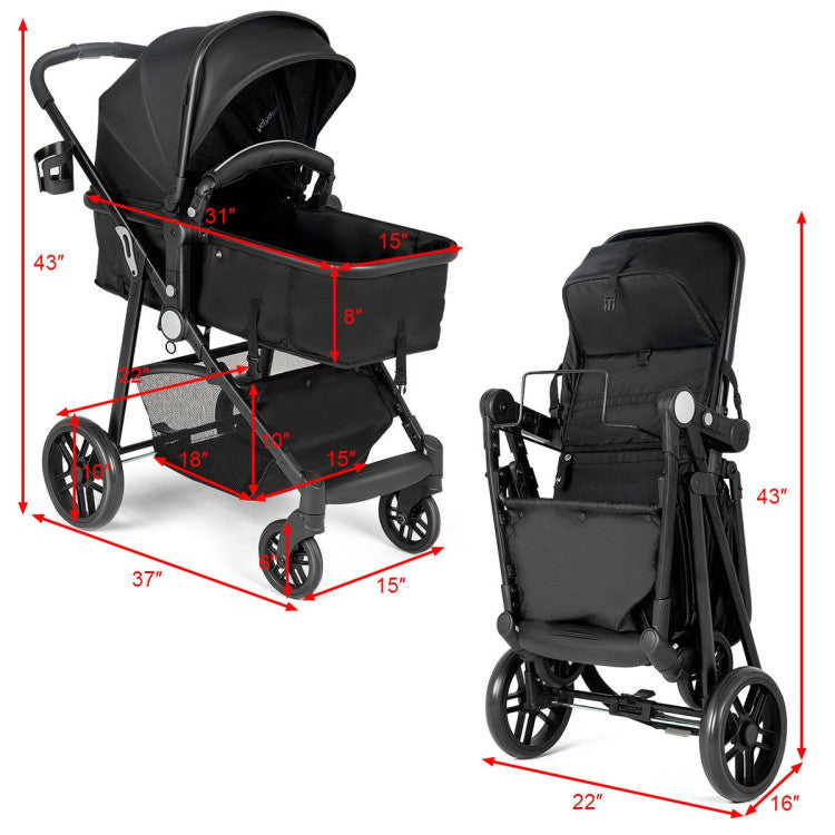 Baby Joy 2-in-1 Foldable Pushchair