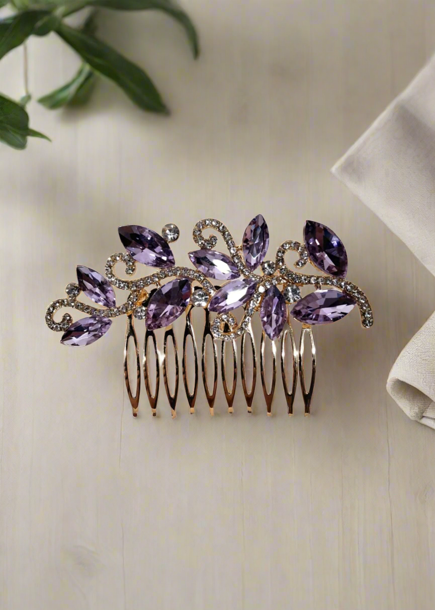 Calla Collection Hair Comb TR-41171 Elegant Special Occasion Rhinestone Hair Comb