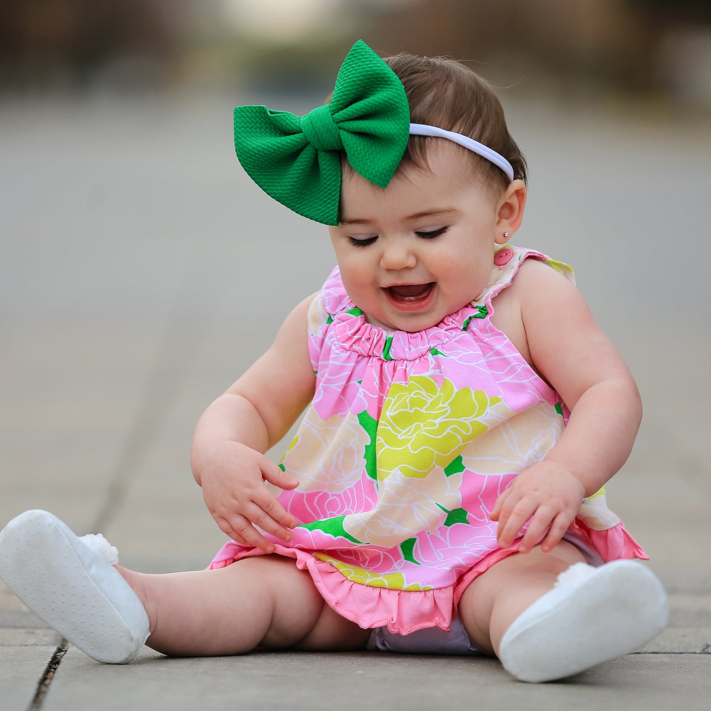 AnnLoren Baby/Toddler Girls Open Back Swing Tank Top with Bow Floral Design