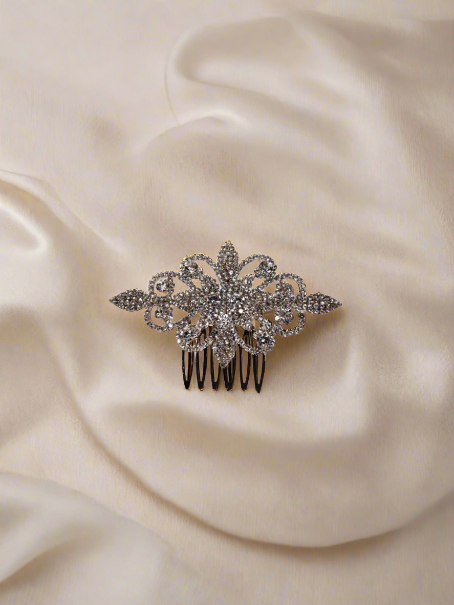 Calla Collection Hair Comb TR-40744 Intricate Detailing Luxurious Rhinestone Hair Comb