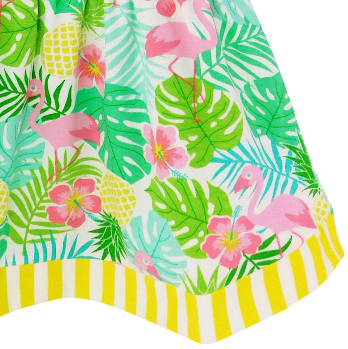AnnLoren Little Big Girls Pink Flamingo Palm Tree Kids Swing Tropical Dress Spring Summer