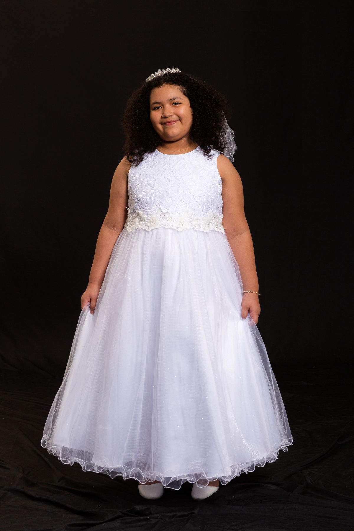 Dress - Lace Glitter Tulle Plus Size Dress