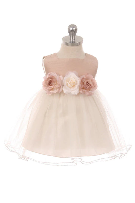 428B Poly Silk Tulle Baby Dress (Ivory Dress)