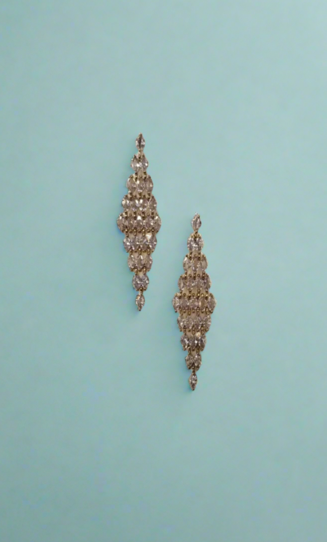 Calla Collection Earrings TR-11083 Exquisite Cubic Zirconia CZ Dangle Earrings