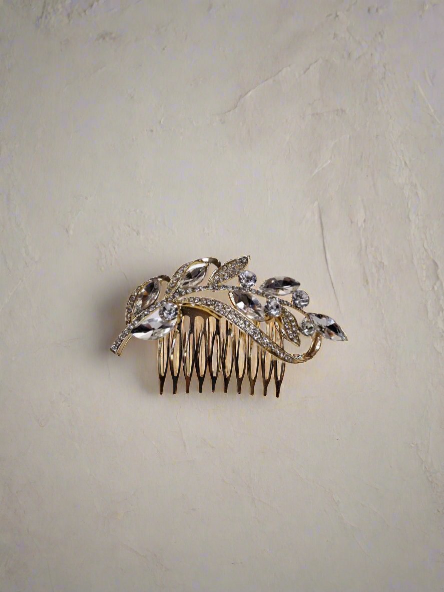 Calla Collection Hair Comb TR-40962 Sophisticated Intricate Rhinestone Hair Comb