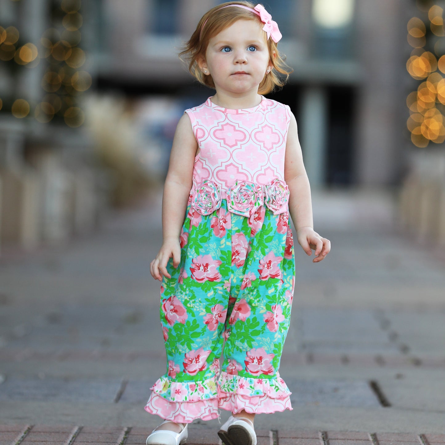 AnnLoren Rose Floral Baby Girls' Romper Toddler Jumpsuit Summer