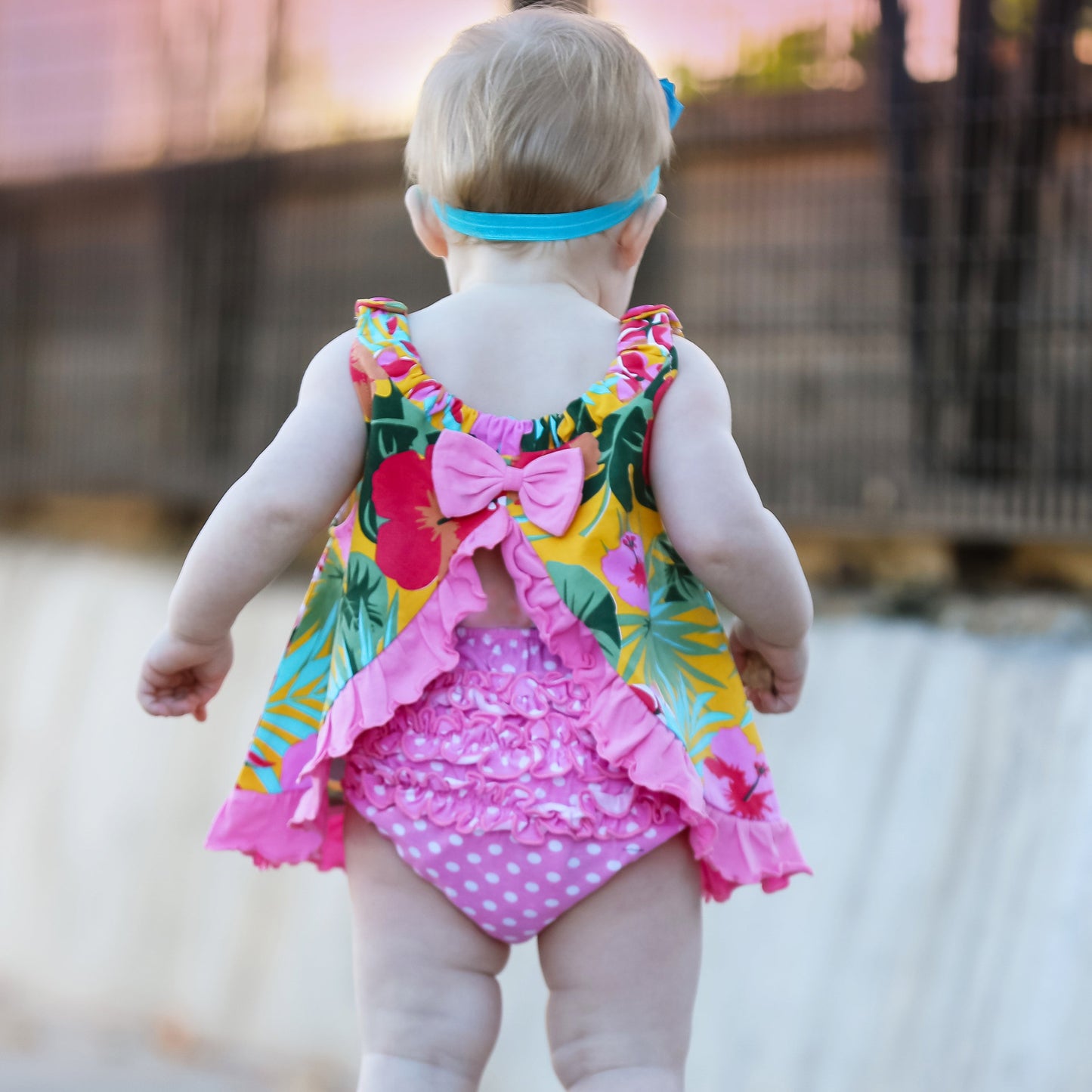 AnnLoren Baby Girls Tropical Hawaiian Swing Tank Top