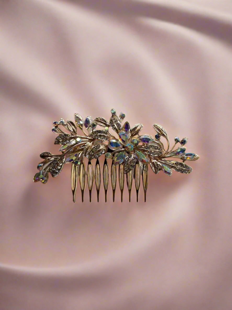 Calla Collection Hair Comb TR-0832 Luxurious Effortless Beauty Rhinestone Hair Comb