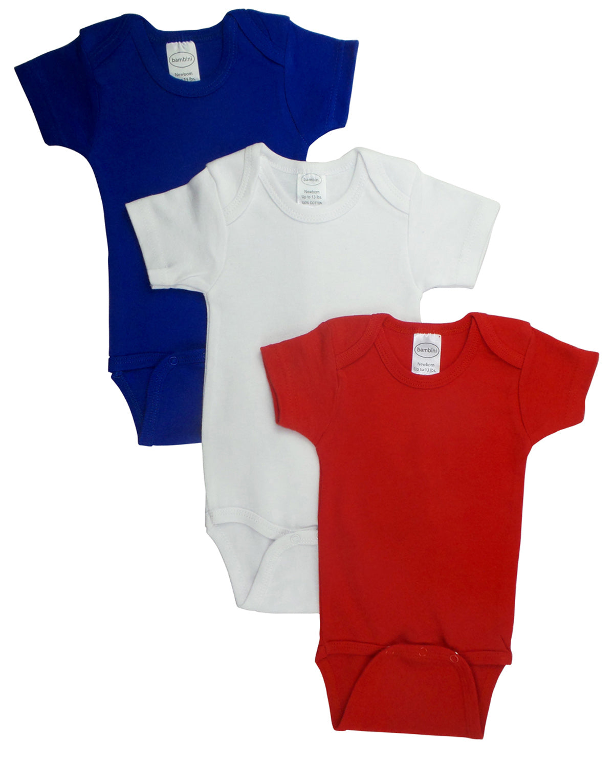 Red Bodysuit Onezies (Pack of 3) 0010-B-W-R-3
